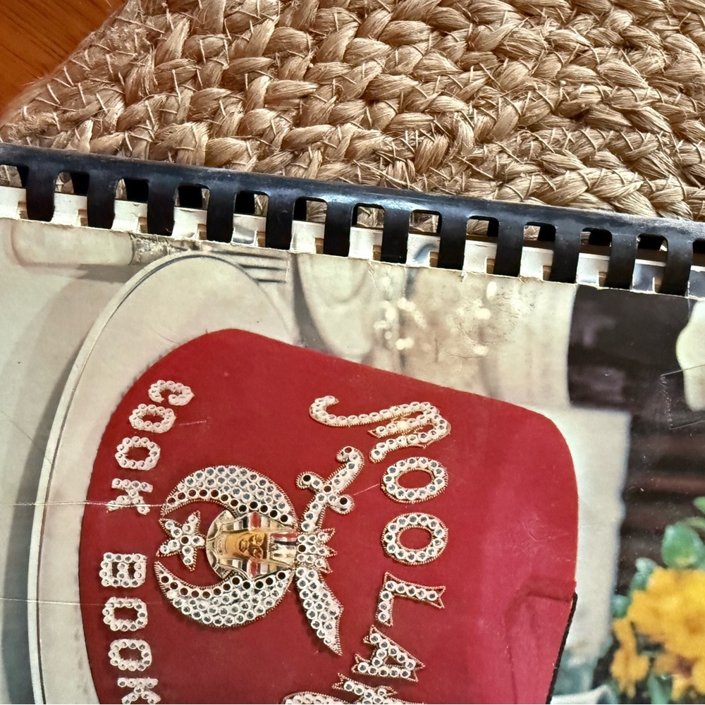 No Brand Red Cookbook with Decorative Embellished Cover